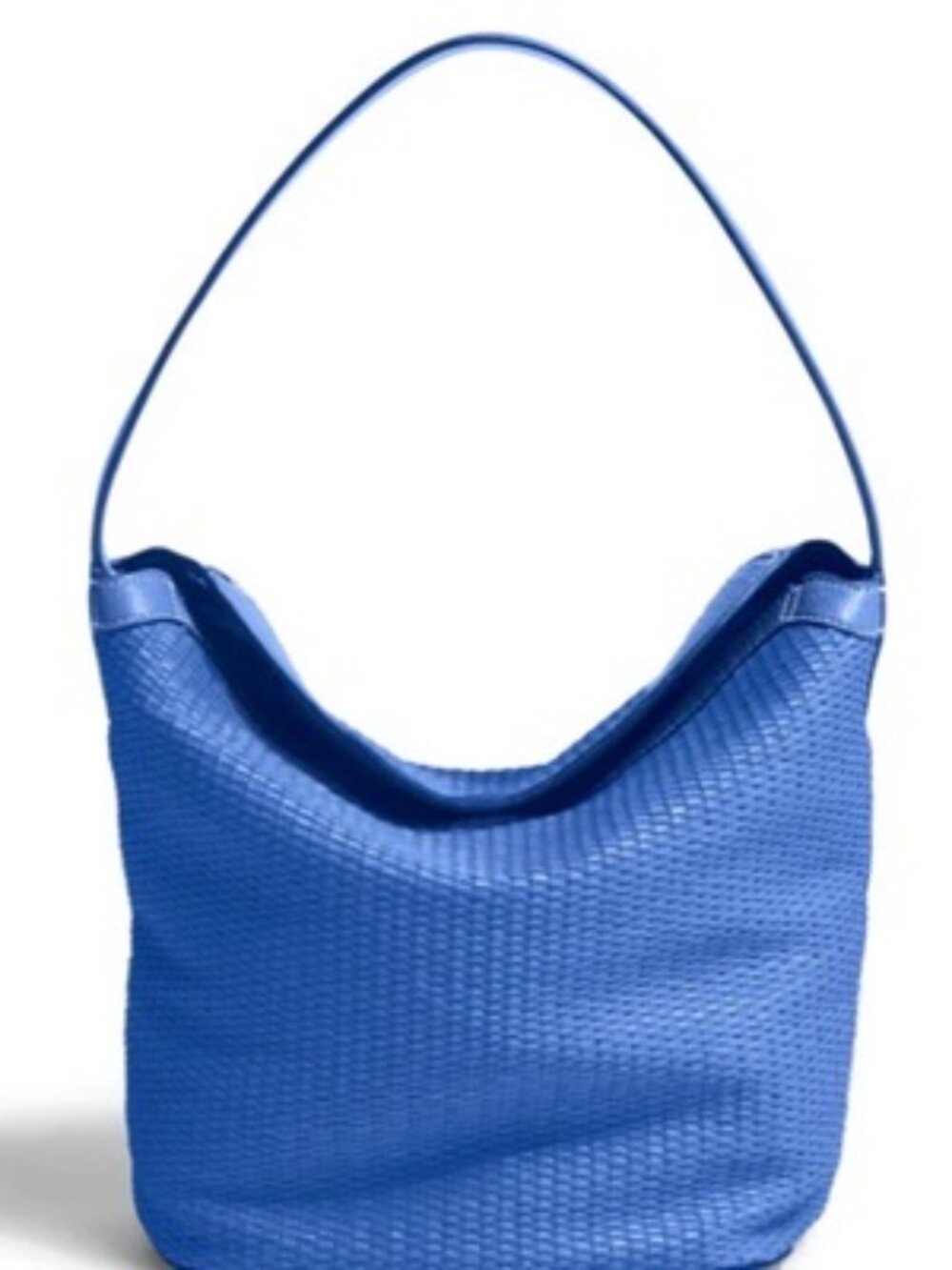 Vera Bradley Beaucoup Blue Woven Straw Slouchy Bucket Shoulder Bag